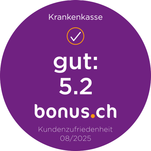 Kundenzufriedenheit - Bonus.ch hat der CONCORDIA im Jahr 2025 die Note 5.2 (gut) zur Kundenzufriedenheit verliehen