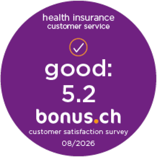 Kundenservice - Bonus.ch hat der CONCORDIA im Jahr 2025 die Bestnote 5.2 zur Vertragsabwicklung verliehen